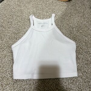 American Eagle Outfitters White Ribbed Crop Top